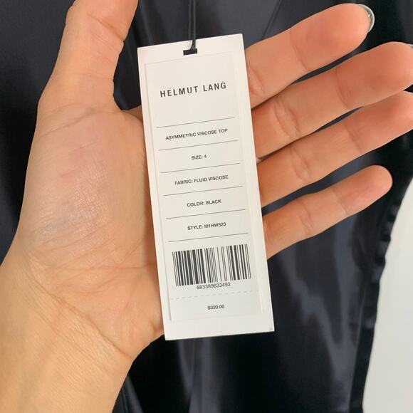 Helmut Lang Asymmetric Viscose Black Top - Picture 5 of 8